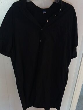 Old Navy Black Midi Shirt Dress